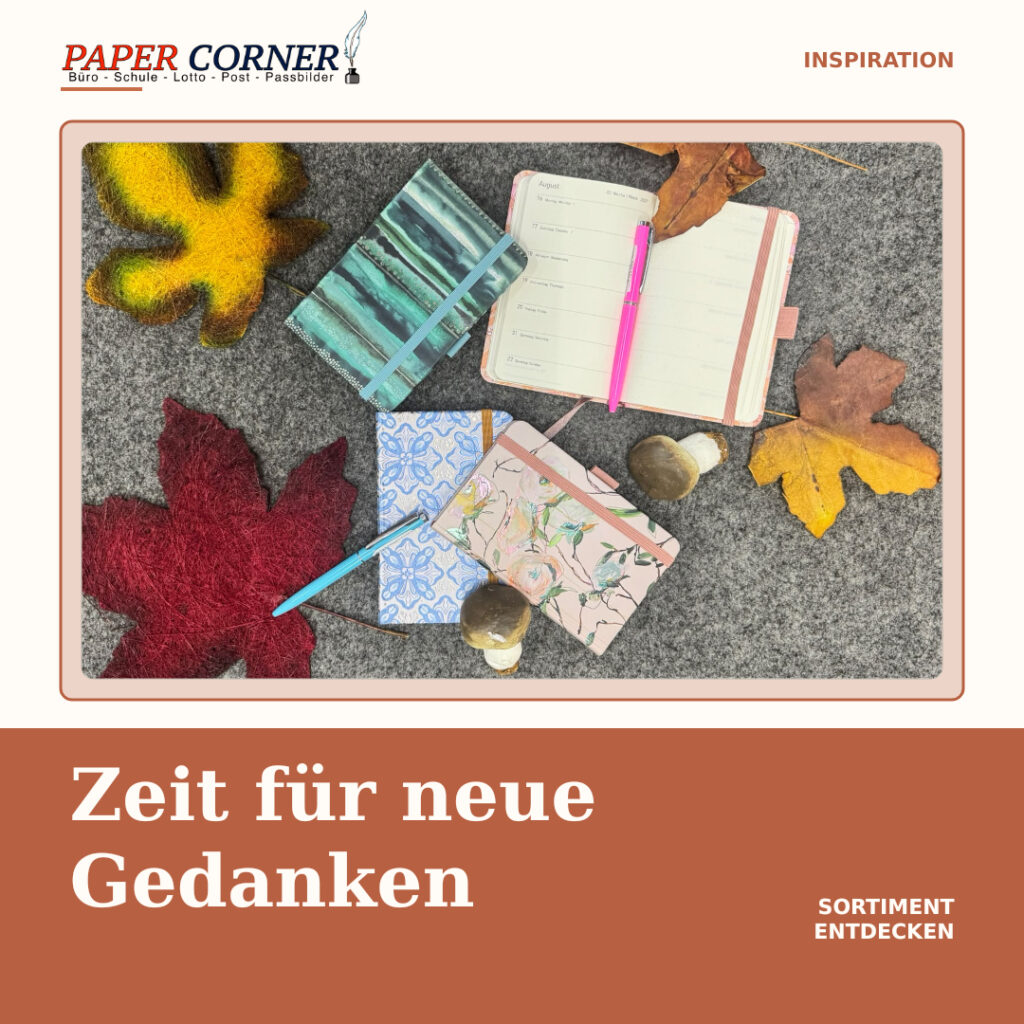 Schöne Schreibwaren, Notizbücher und kleine Ideen für einen gut organisierten Herbst.